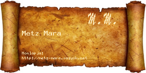 Metz Mara névjegykártya